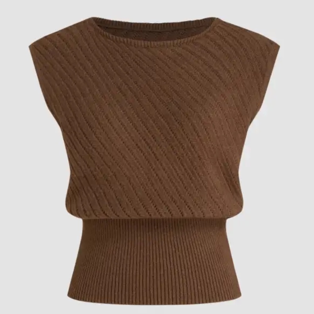 Cider Brown Ribbed Crop Tank Top
